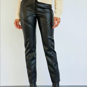 SOLD! WILFRED REBEL PANT SZ 2 HIGH WAISTED VEGAN LEATHER PANTS - BLACK